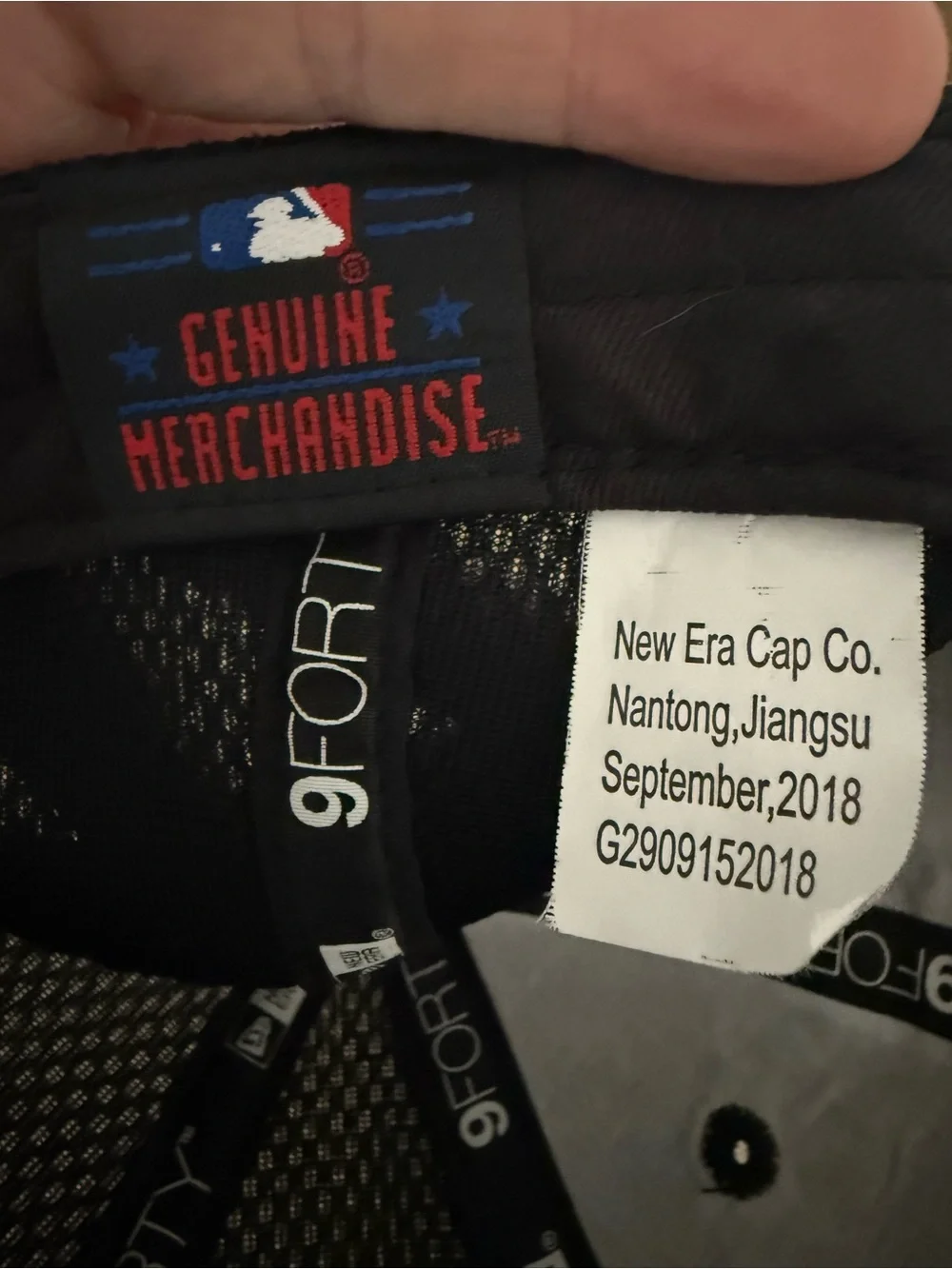 New Era Toddler Black Baseball Cap (Inner Label View)‎
